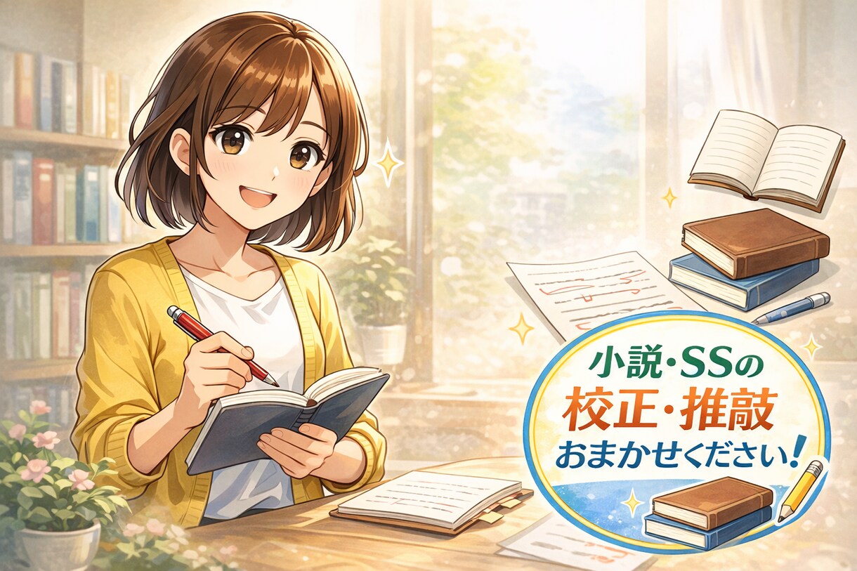 お急ぎ対応無料！小説・SSを校正＋軽推敲で整えます 誤字脱字＋軽推敲で“読める文章”に イメージ1
