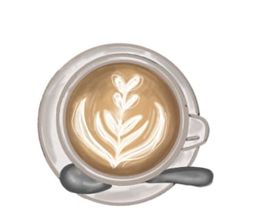簡単なコーヒーや、フードのイラストを描きます カフェっぽい感じで、簡単な手描きのイラストを描きます イメージ1