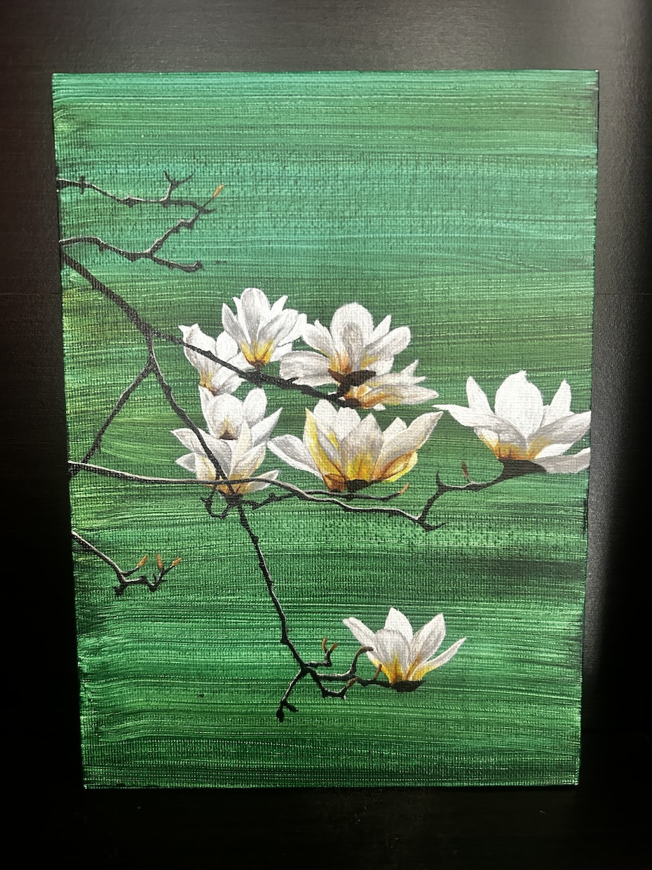 アクリル画で個性あるお花を描きます 部屋に飾りたくなるシンプルだけど個性的な植物アート！ イメージ2