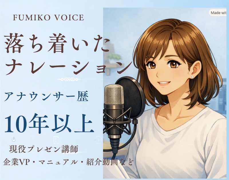 アナウンサー歴10年以上！伝わる声をお届けします 現役プレゼン講師の企業向けナレーション イメージ1