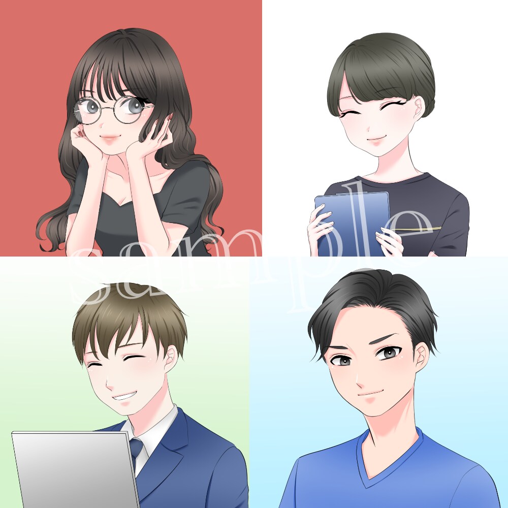 漫画アニメ風で親しみのあるアイコン描きます 商用利用可◎安心感♪爽やかに男女◎SNSやブログに♪ イメージ6