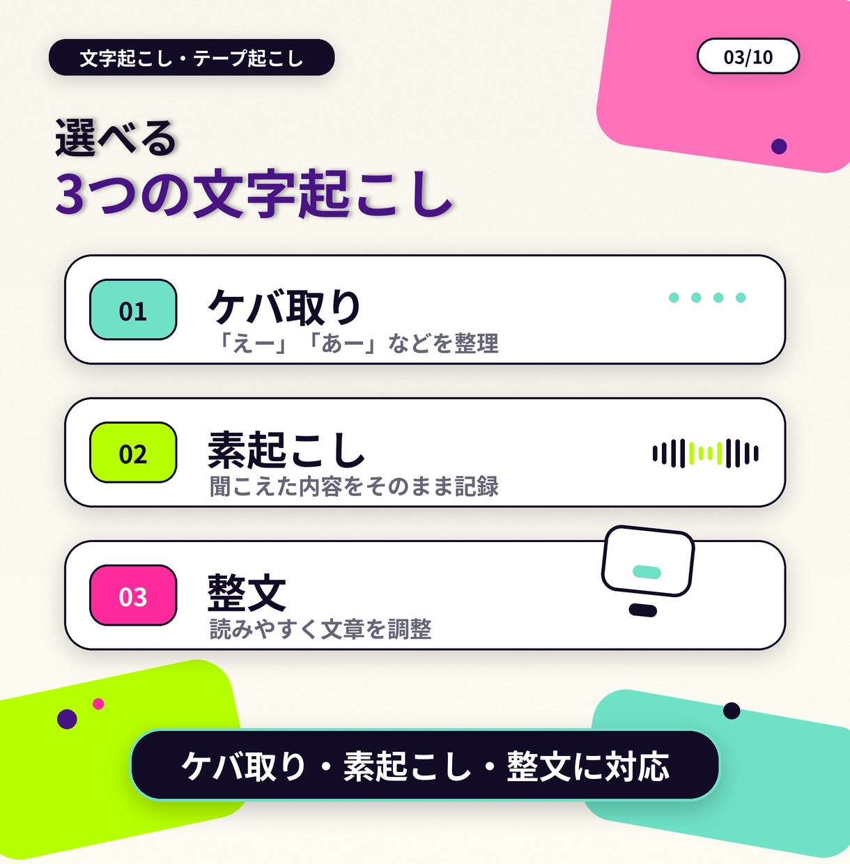 1分45円│SRT込みで文字起こしします SRT・要約・タイムコードも追加料金なし イメージ3