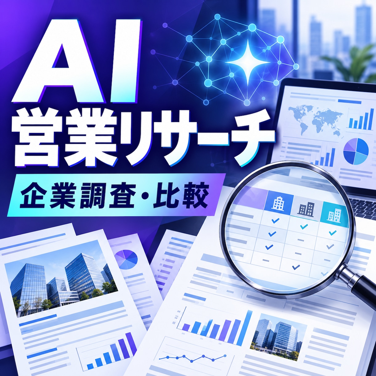 AIで営業先企業を調査・比較します 公開情報を確認し、提案に使える比較資料を作成 イメージ1