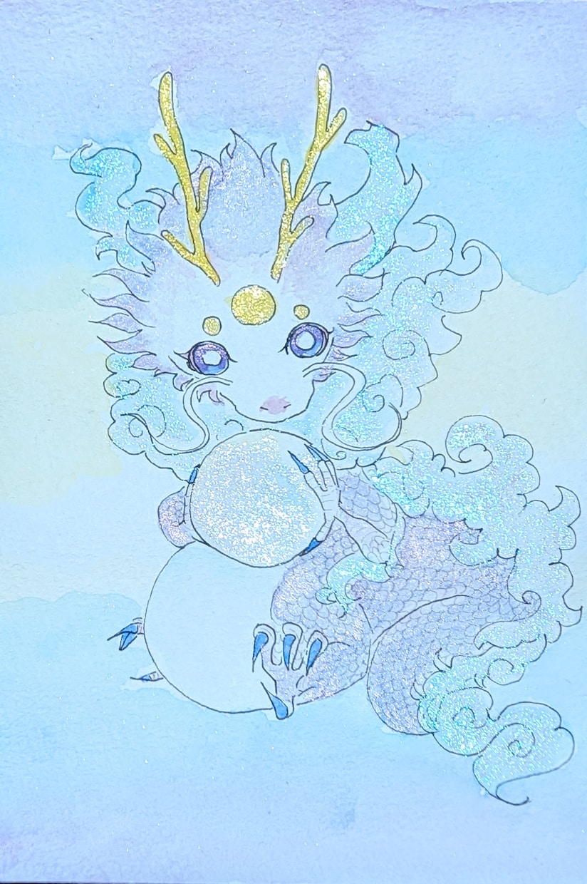 貴方を癒やす小さい守護龍を描きます 持ち歩ける貴方だけのお守りイラストお部屋を癒し空間に イメージ2