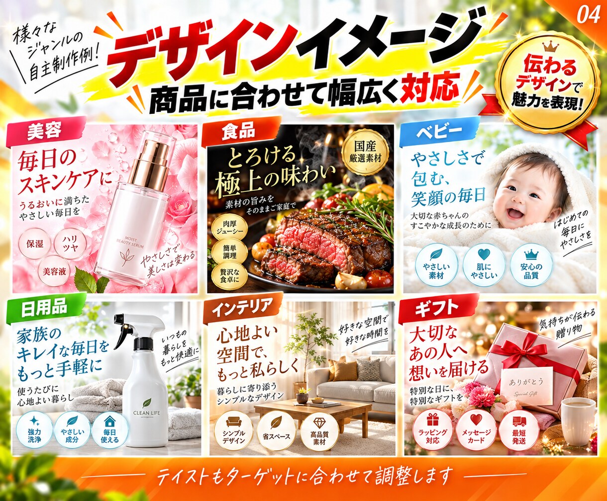 EC商品画像5枚を構成・コピー込みで制作します 5枚3,000円｜修正無制限・標準3日でお届け イメージ4