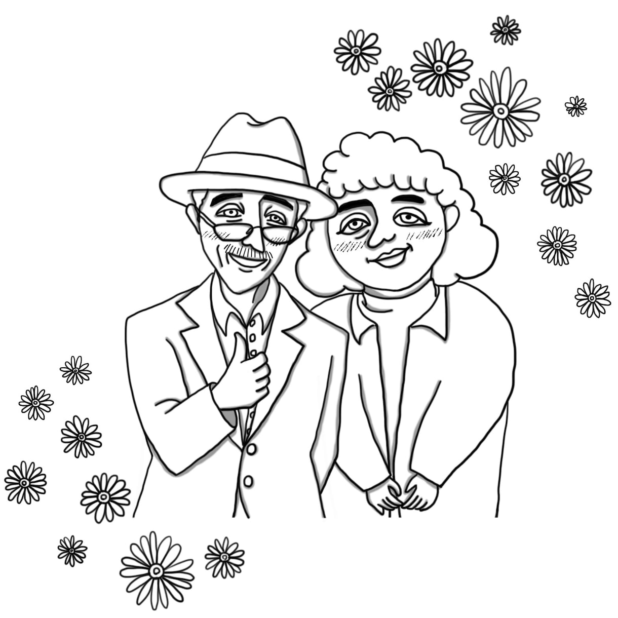 外国人風イラスト/モノトーンで描きます 【イラストオーダー】アイコンなどにおすすめです◎ イメージ5