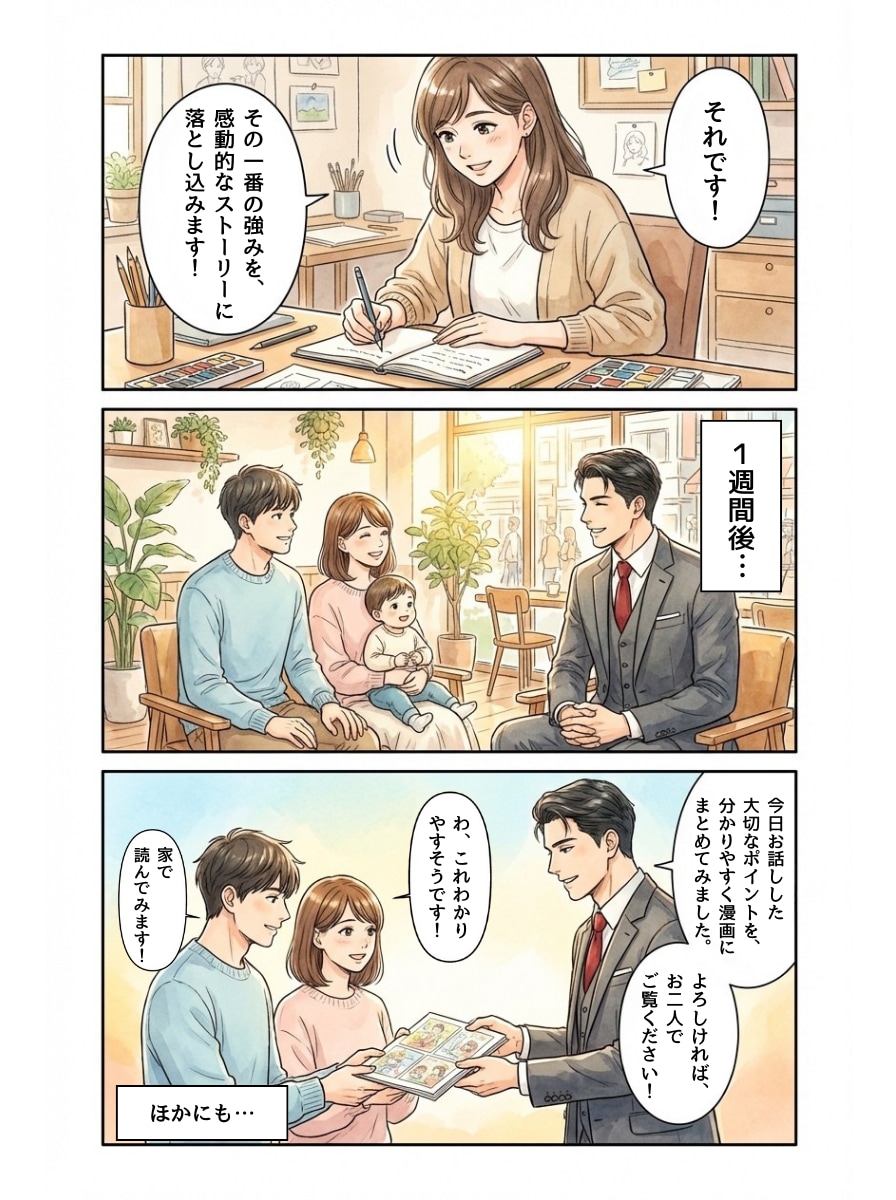 商談後に渡すだけ！追撃クロージング専用漫画作ります その場で決めないお客様が、家で決断するクロージング漫画！ イメージ6