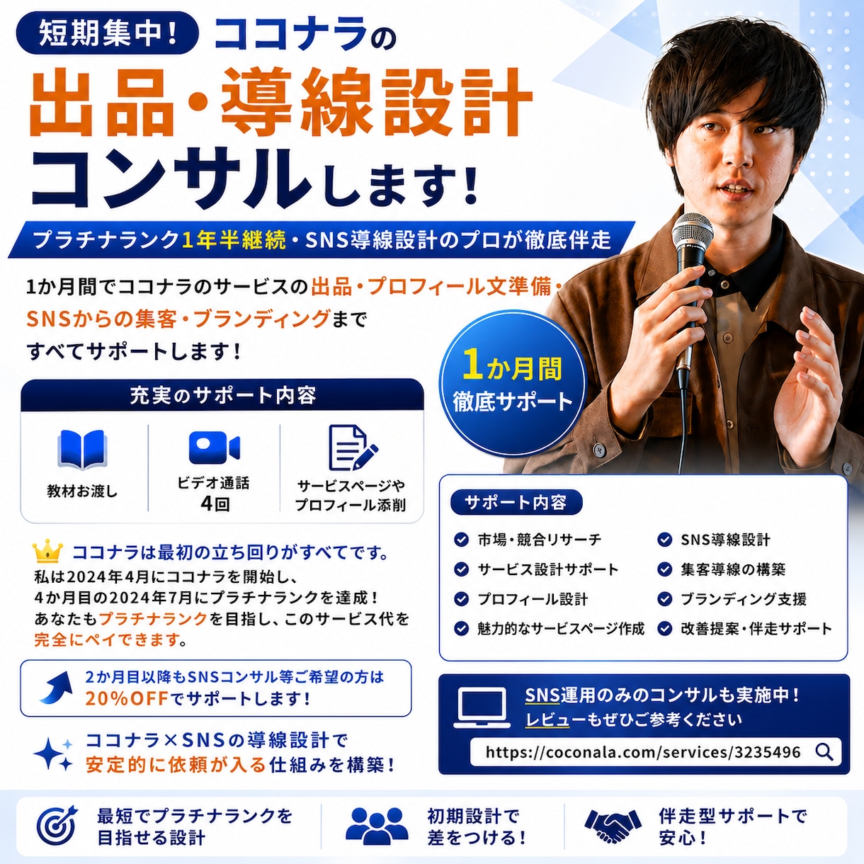 短期集中！ココナラの出品・導線設計コンサルします プラチナランク1年半継続・SNS導線設計のプロが徹底伴走 イメージ1