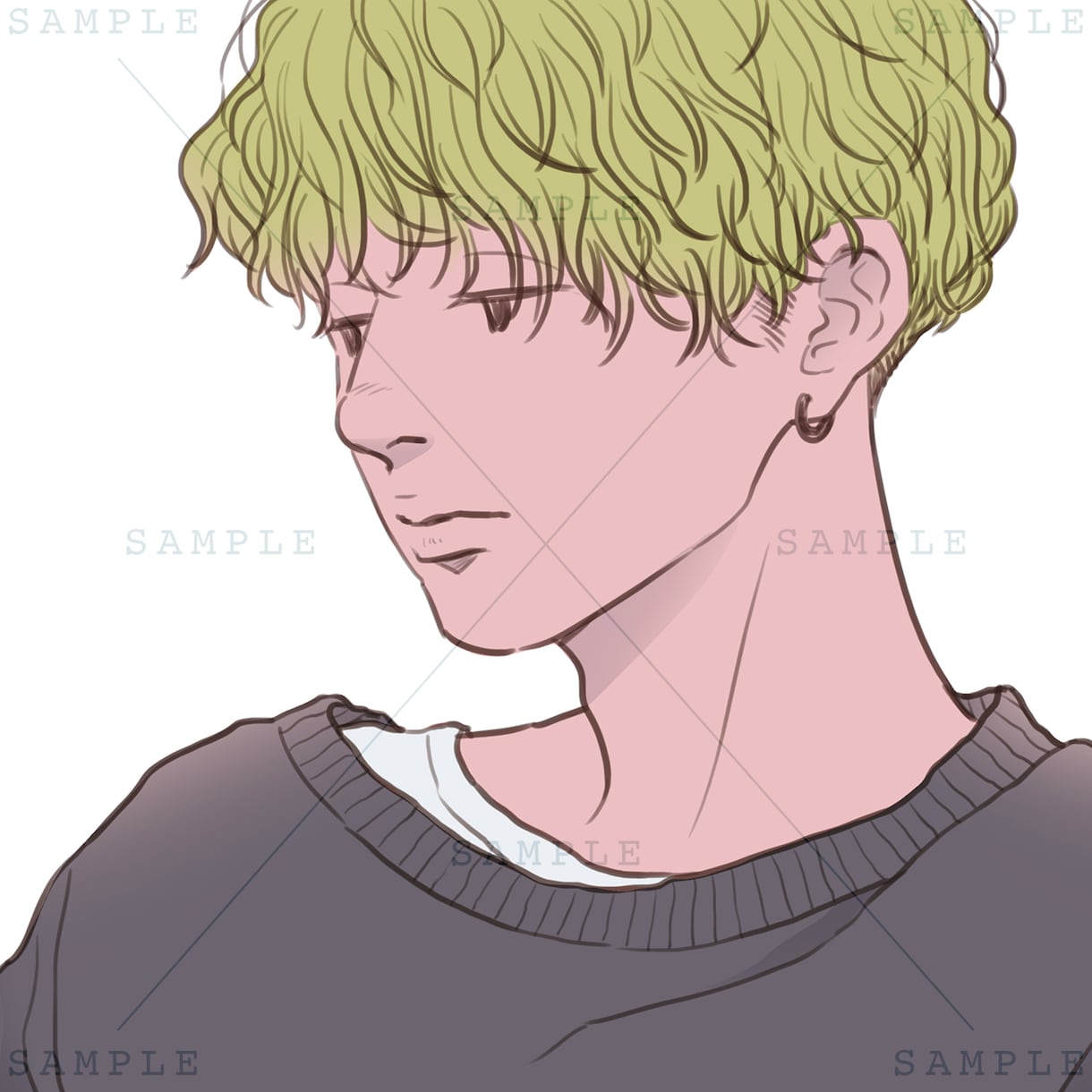 アンニュイ×クールな人物イラストを描きます アイコン・似顔絵・表紙用等お気軽にご相談ください＾＾ イメージ5