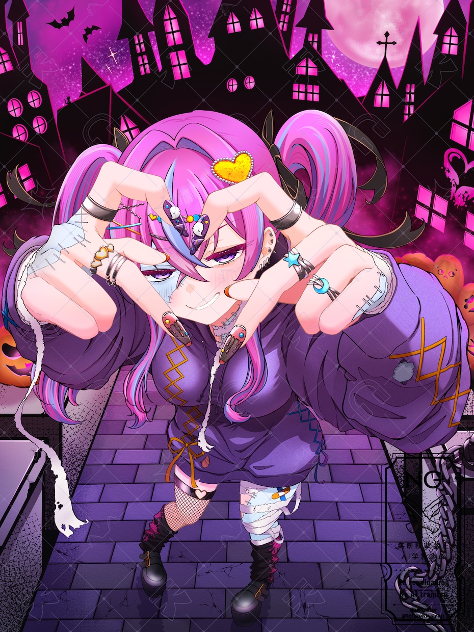 商用利用可！量産一枚絵【ハロウィン】を描きます ライバー活動をお手伝い！サムネ/パネル開け/おはV/アイコン イメージ6