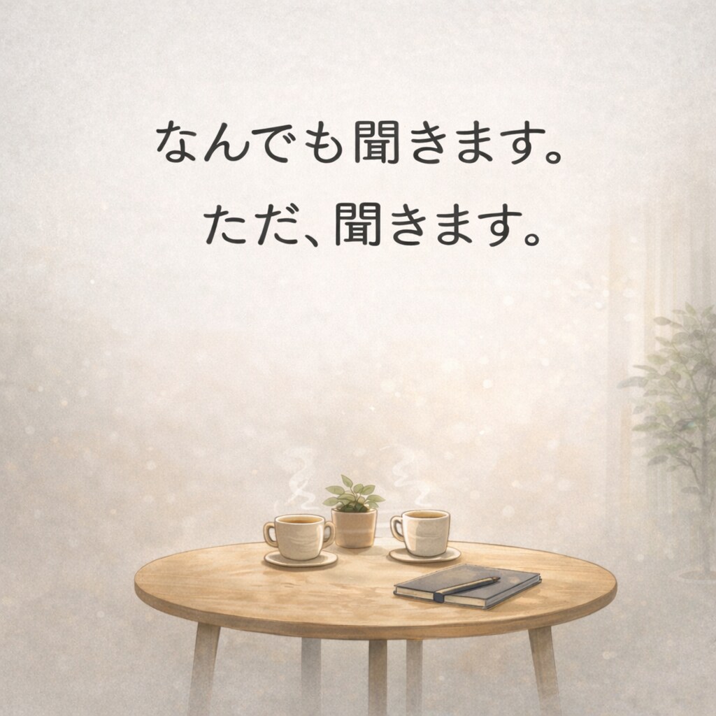なんでも聞きます どんなお話でも聞きます。ただ聞きます。 イメージ1