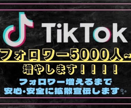 TikTokフォロワー増えるまで拡散宣伝します フォロワー5000人〜圧倒的ボリュームと圧倒的最安値！ イメージ1