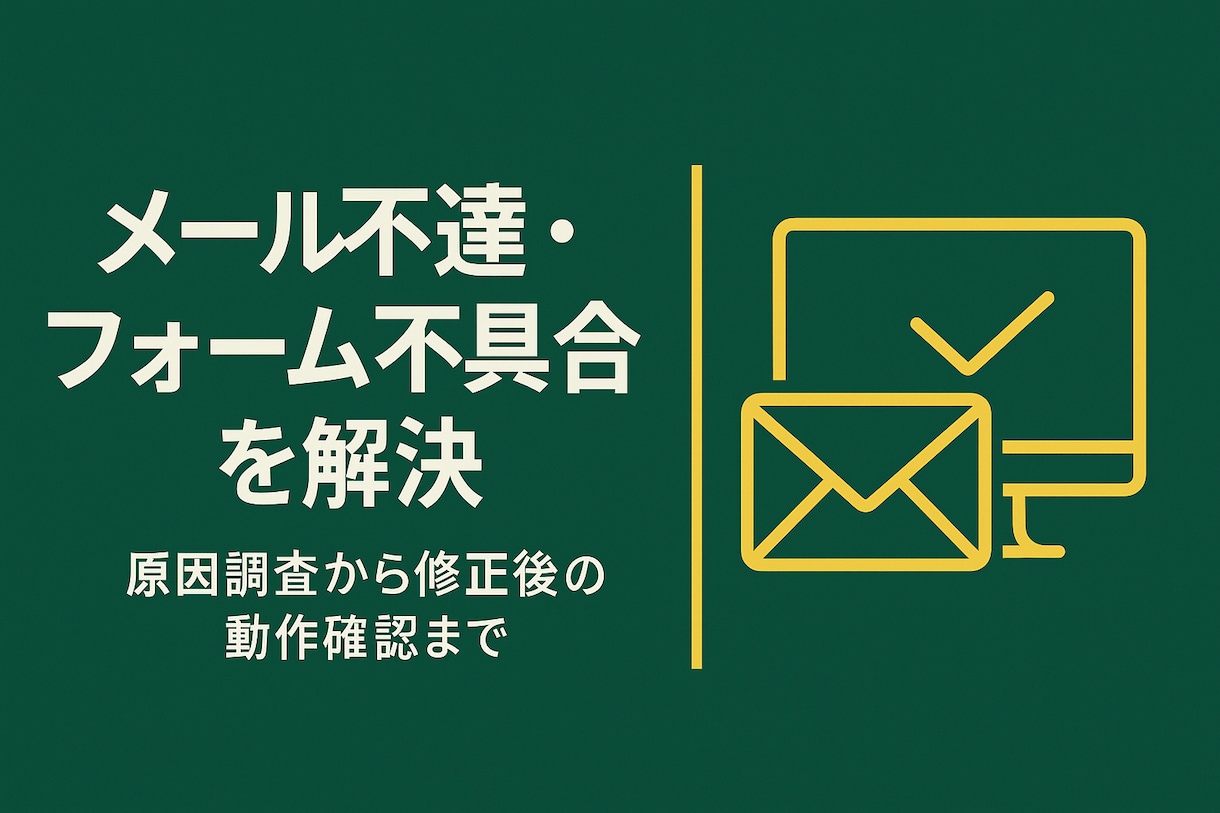 メール不達・フォーム不具合を解決します SMTP設定と検証で確実に届ける イメージ1