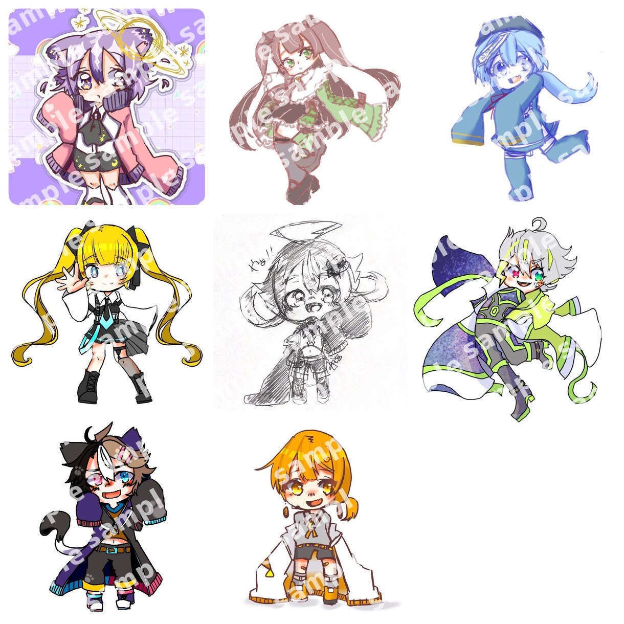 ご希望・予算に合わせて立ち絵やSDイラスト描きます 用途・点数・ご予算に応じて内容をご提案します イメージ2