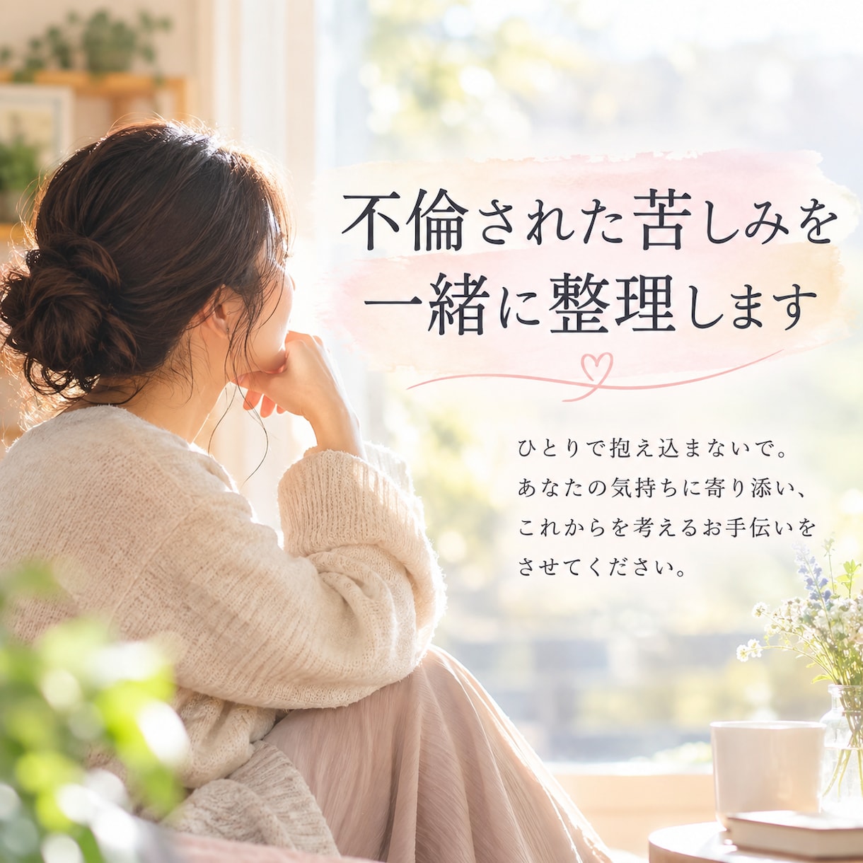 不倫された苦しみを一緒に整理します 離婚も再構築も、あなたが納得する選択を一緒に考えます イメージ1