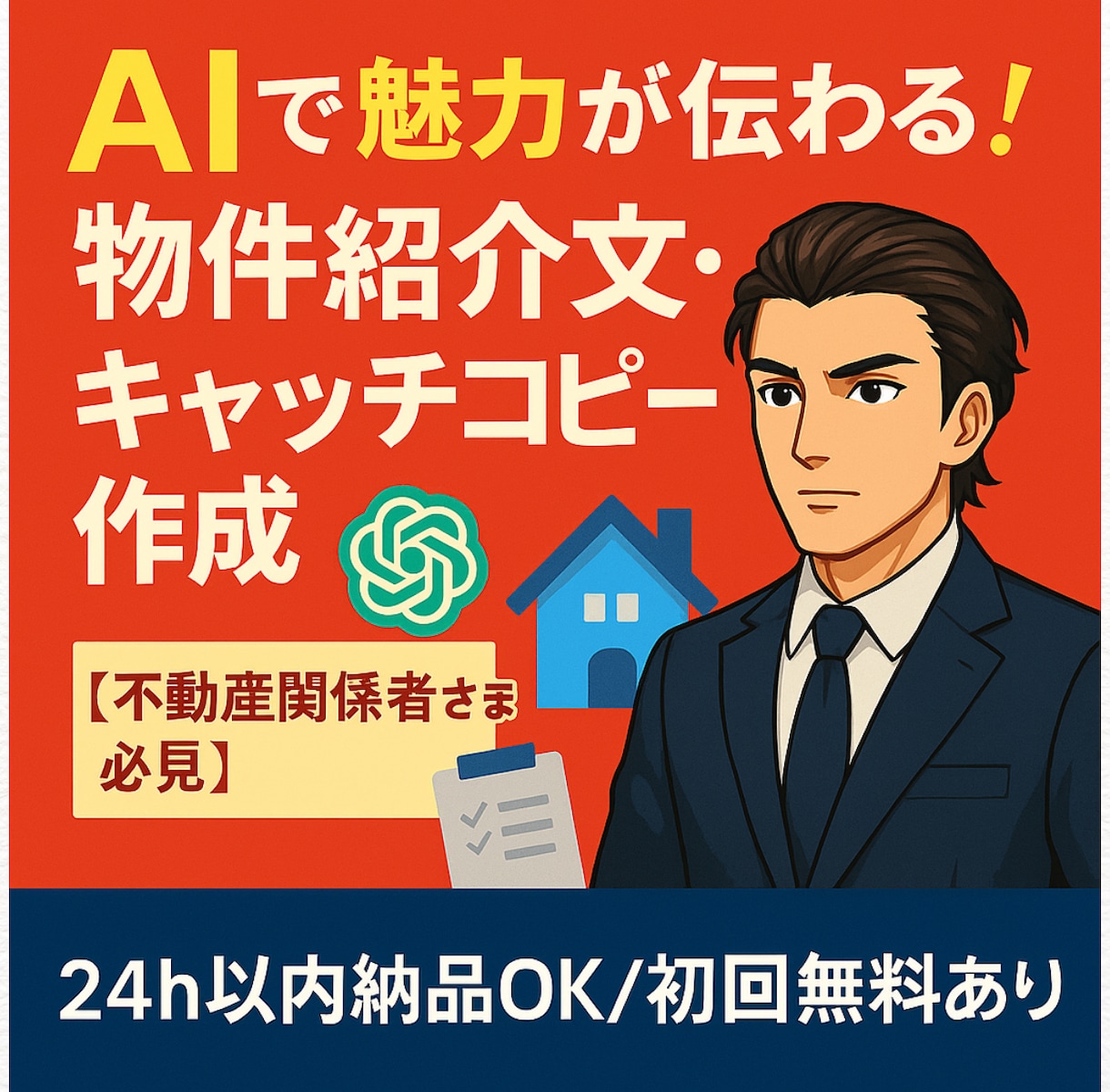 不動産紹介文・物件キャッチコピーをAIで作成します 集客力ある紹介文、即納(24時間以内)OK！ イメージ1