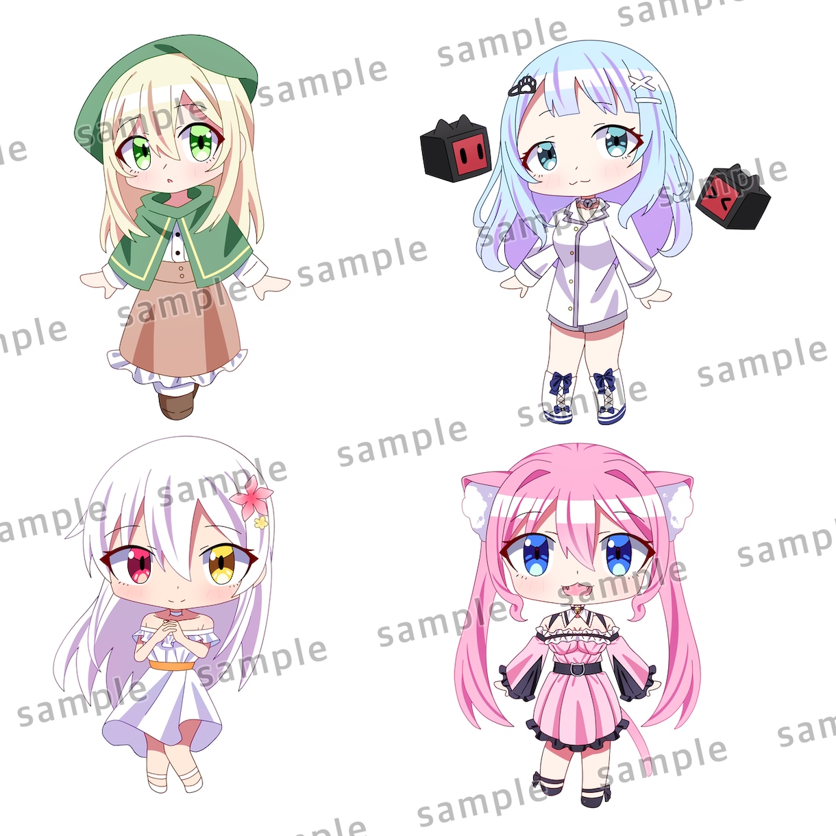 デフォルメキャラお描きします 二次利用全般OK！表情差分1枚無料！ イメージ3