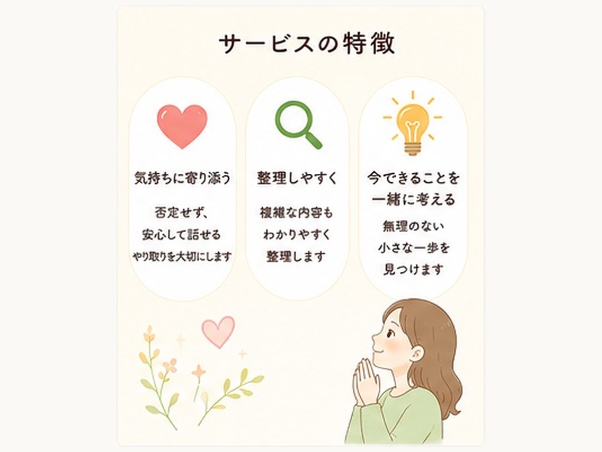 子育ての悩みを整理して次の一歩を考えます 子育てのモヤモヤを整理して、今できることを一緒に考えます イメージ4