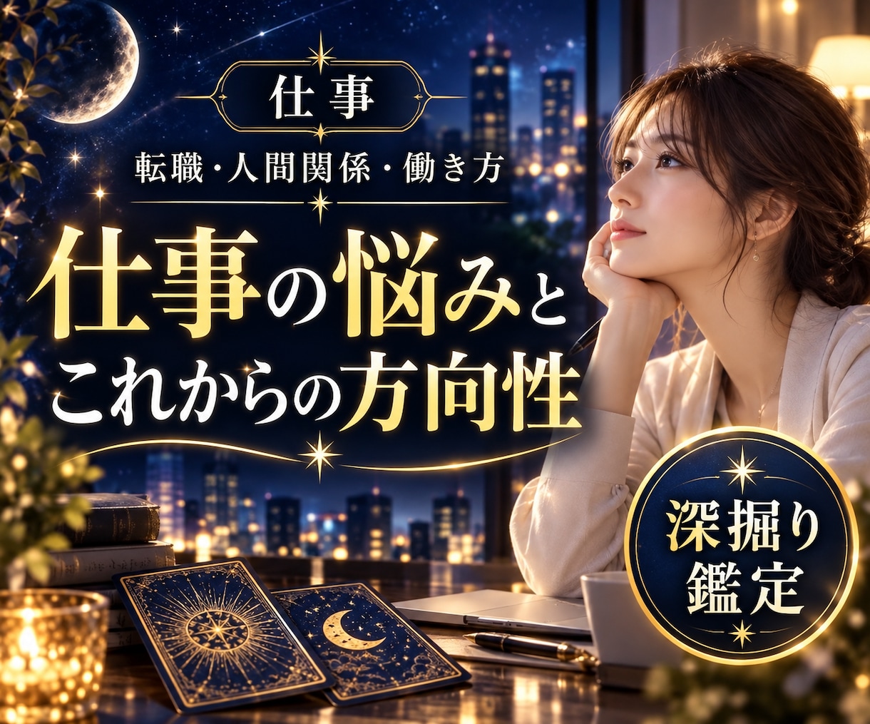 仕事の悩みを深掘りし今後の方向性を占います 転職・人間関係・働き方など、今の迷いを丁寧に読み解きます イメージ1