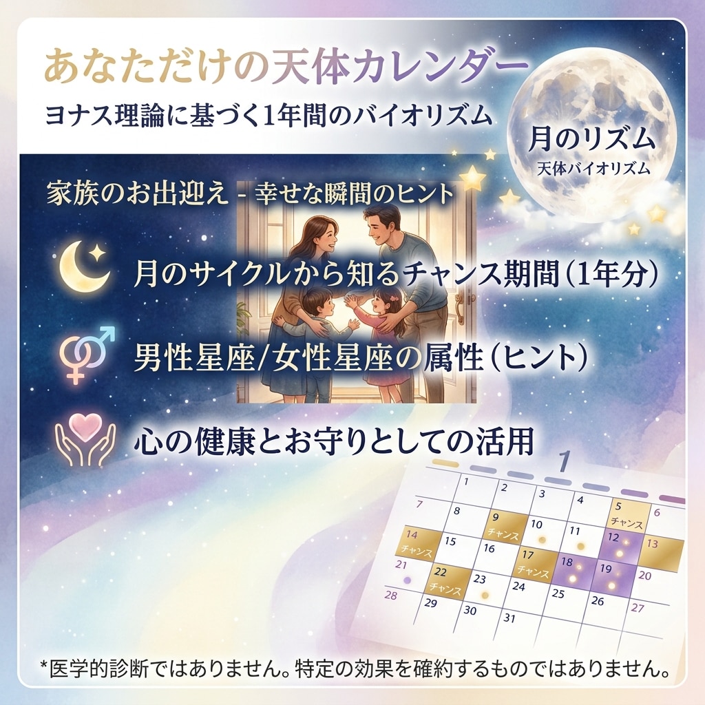 受胎サポートカレンダー１年分作成します 西洋占星術で占う【あなただけのバイオリズム】 イメージ2