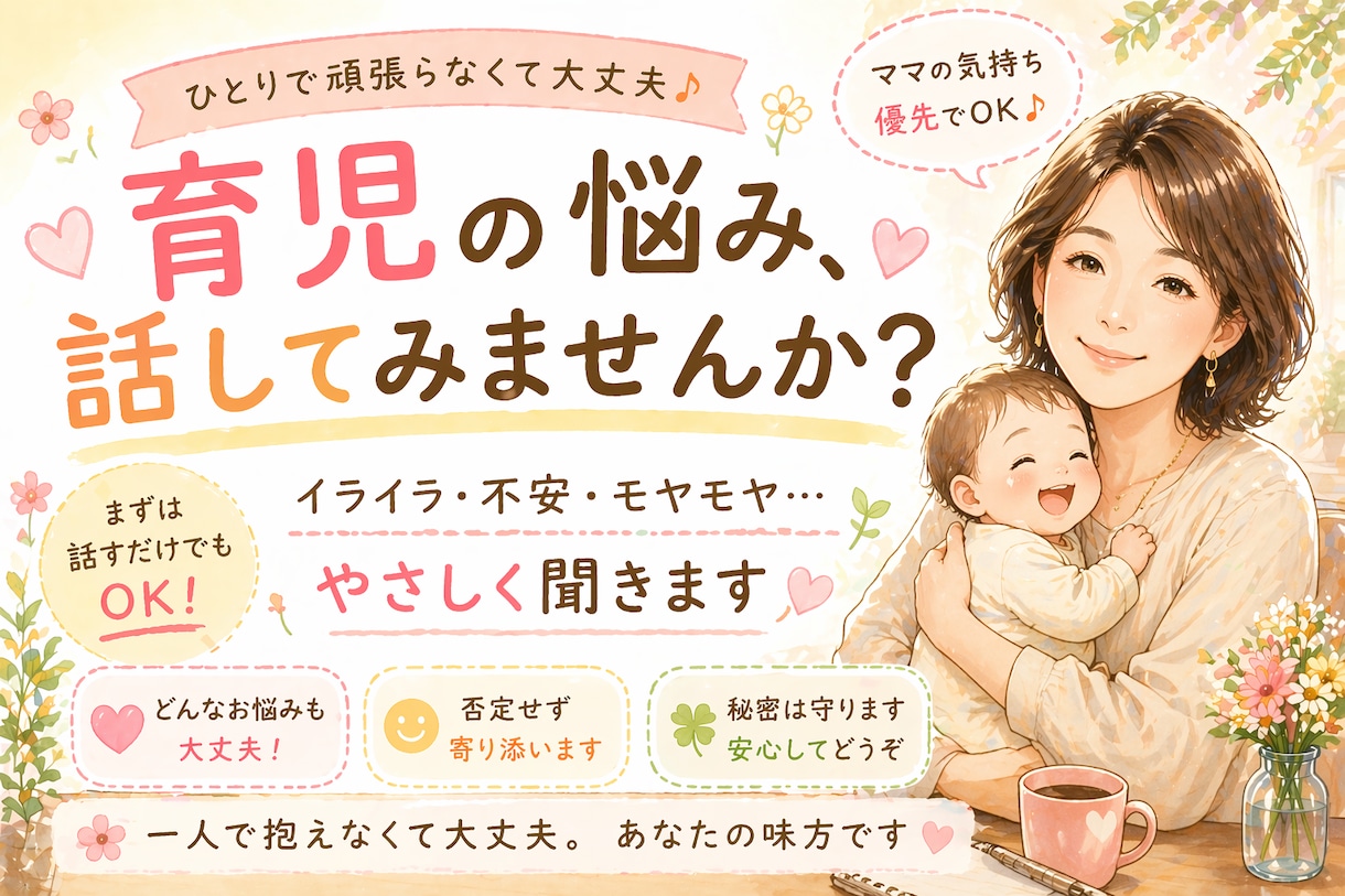 寝かしつけ、トイレット、食事、いやいや期解決します 傾聴します／保育士30年＆子どもカウンセラー＆３人子育て経験 イメージ1