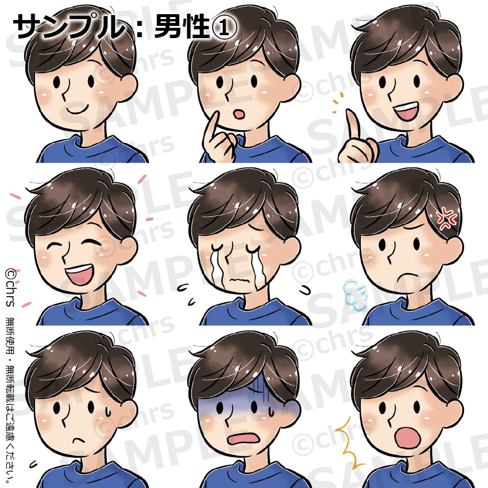 表情ちがいのアイコン９点セットをお届けします ブログ・SNS・YouTubeに！高品質なアイコンを格安で イメージ4