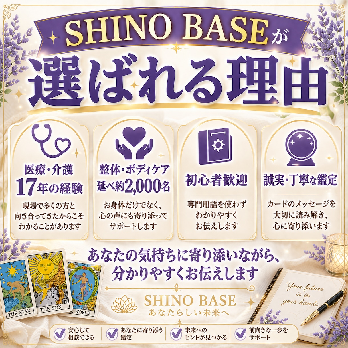 2000人を聴いた鑑定士が仕事職場のモヤ整理します 2000人を傾聴した元整体師。仕事のモヤと次の一歩を整えます イメージ3