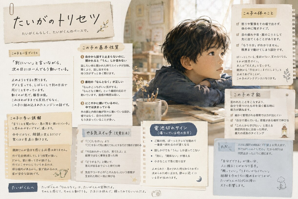 その子専用の「子どものトリセツ」を作ります 生年月日から困りごとの理由・やる気・届く声かけを完全個別鑑定 イメージ3