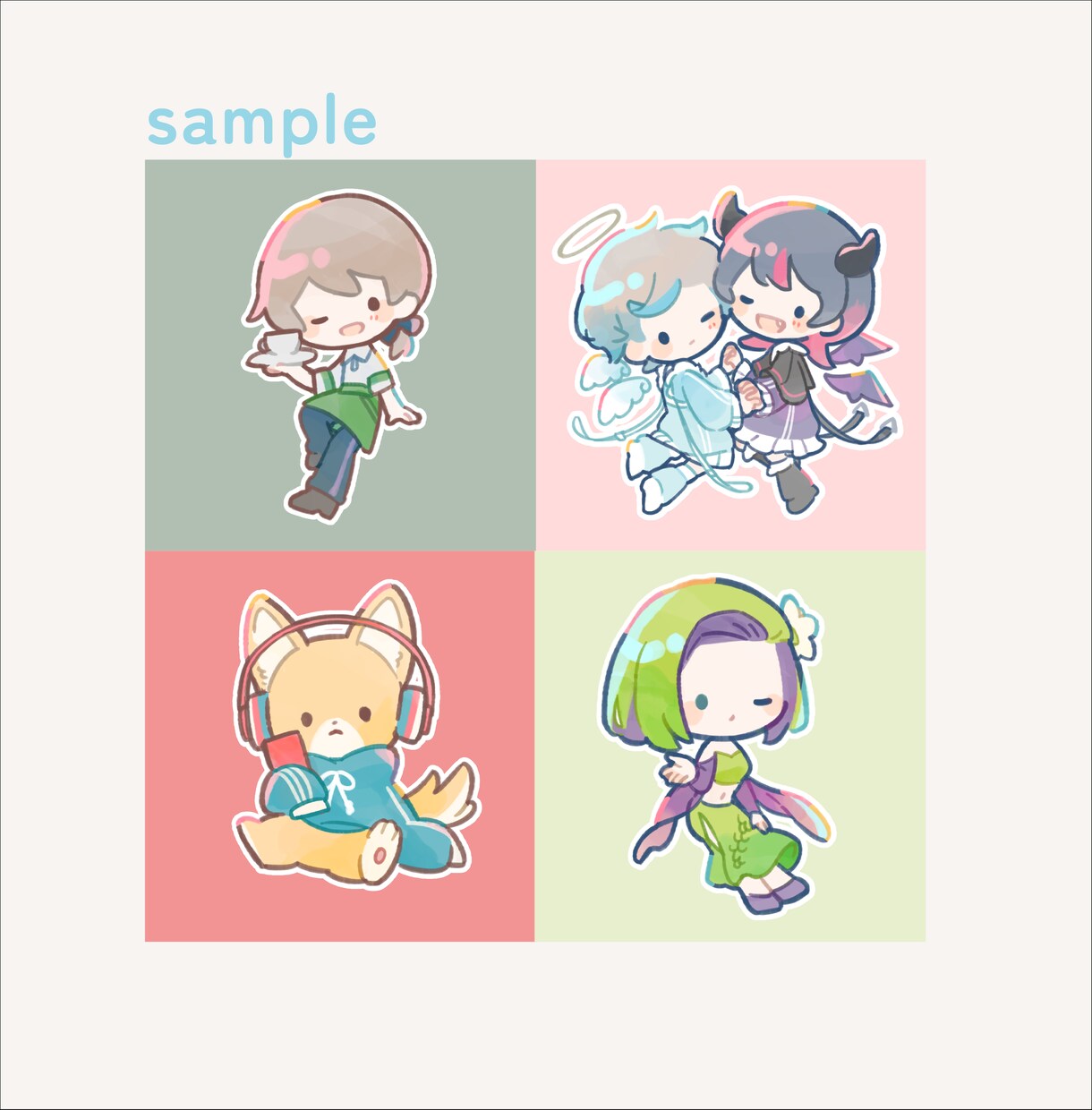 ほっこりかわいい♪ミニキャライラストを作成します SNSやブログ用アイコン、挿絵にも イメージ6