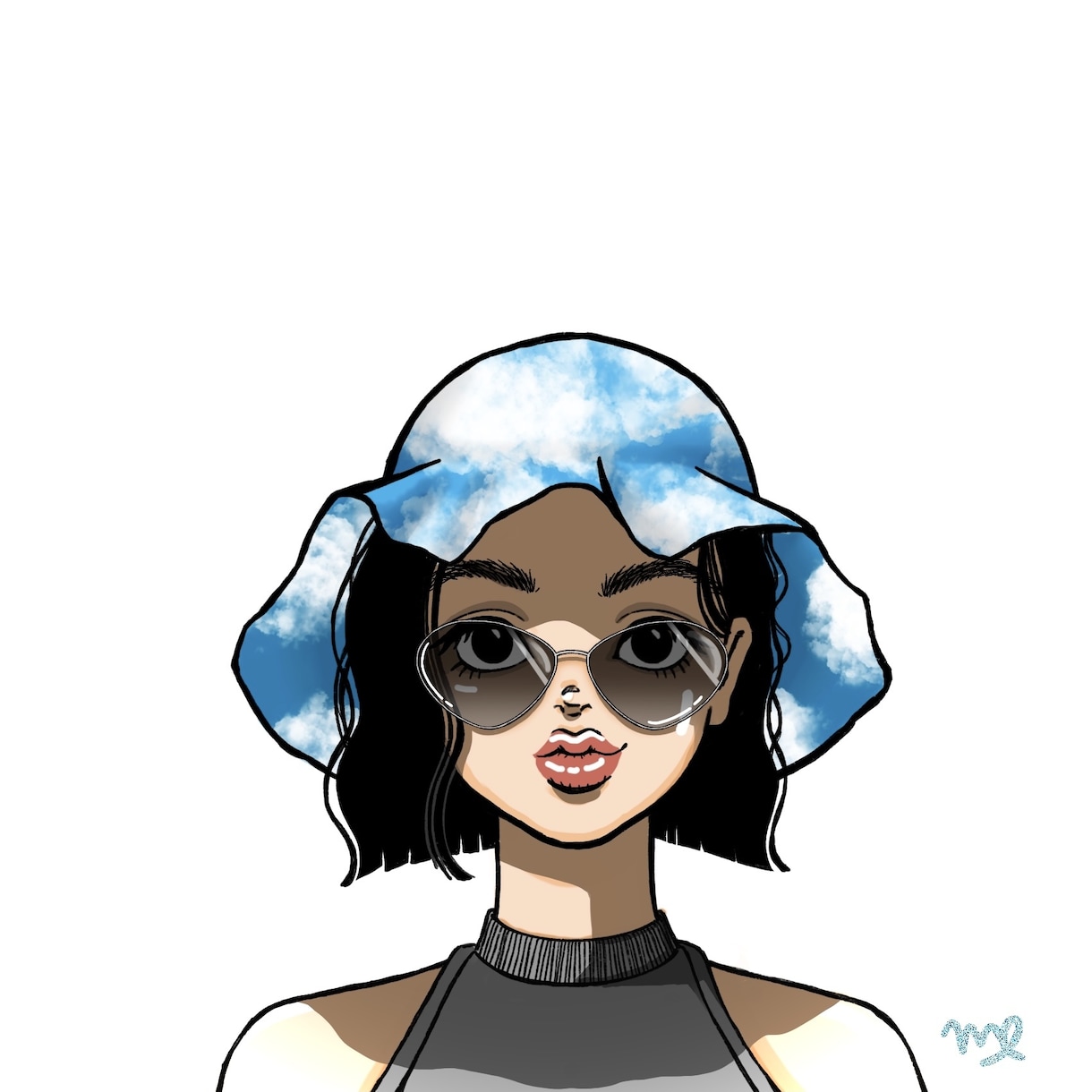 おしゃれで個性的⭐︎SNSアイコン・似顔絵描きます SNS映え◎アイコン・ヘッダーにぴったりの女の子イラスト！！ イメージ3