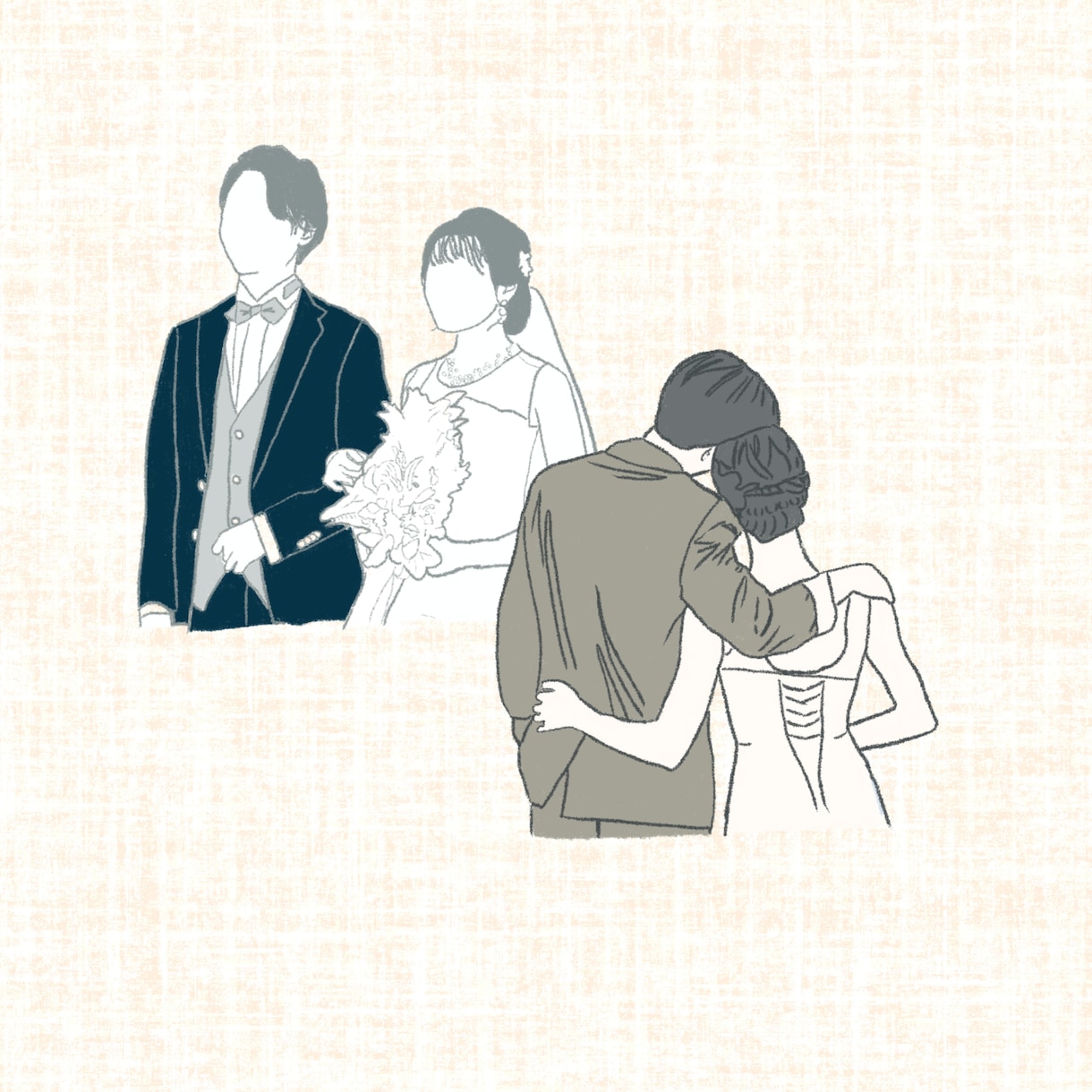 思い出を残す顔なしイラスト描きます 写真から制作｜家族・カップル・日常に イメージ3