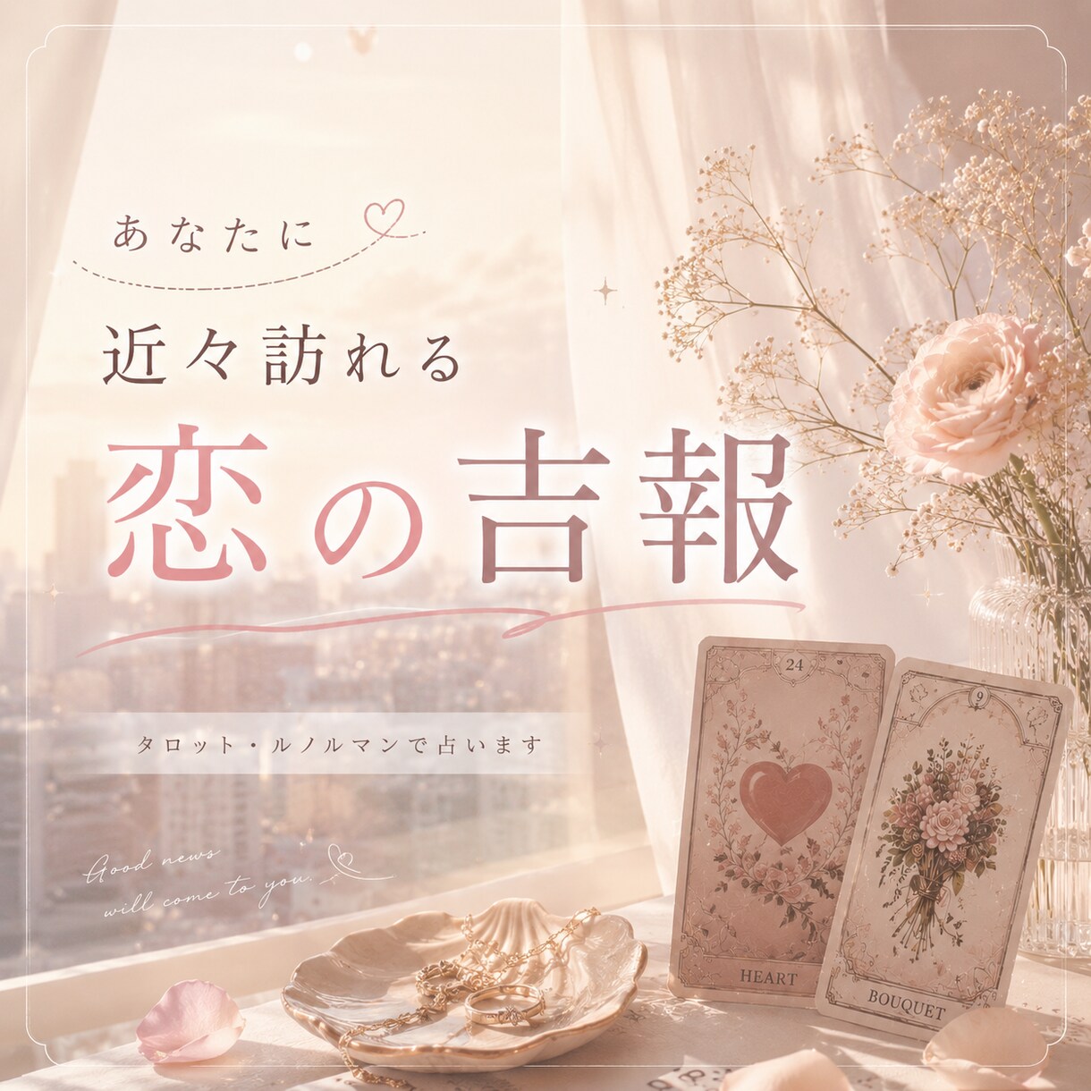 あなたに近々訪れる恋の吉報を占います その恋の知らせ、案外すぐかもしれません イメージ1