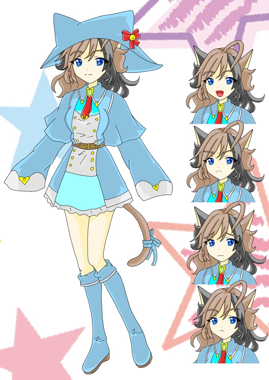 魔道士系の猫娘キャラデザとなっています 魔道士系をモチーフにした猫娘キャラデザとなっています。 イメージ1