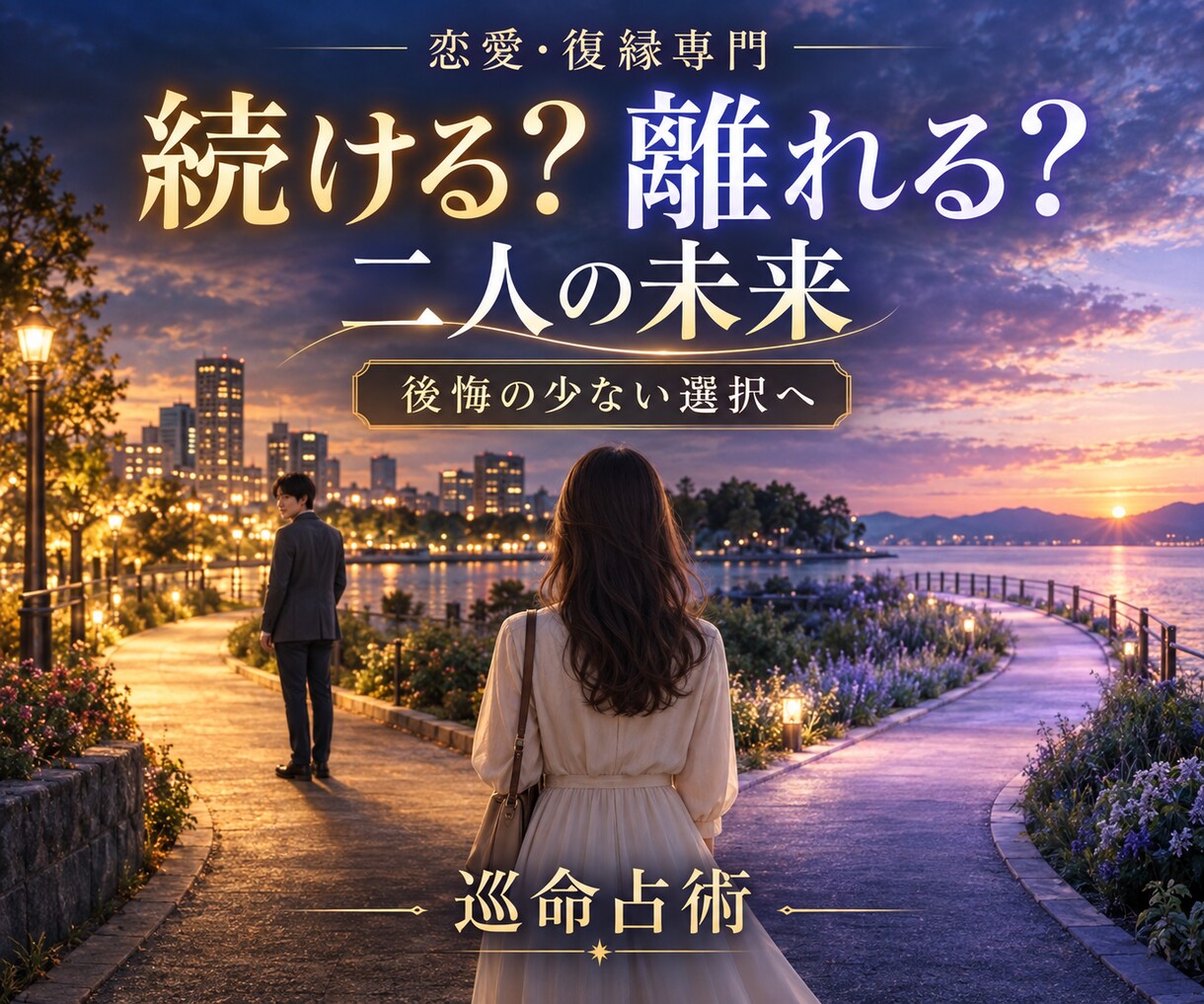 続ける？離れる？二人の未来と選択肢を占います 相手の本音と二つの未来から、後悔の少ない選択を一緒に探します イメージ1