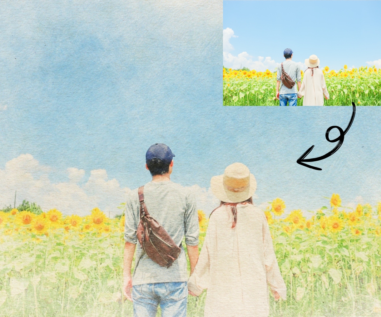 あなたのお気に入り写真を手書きイラスト風にします ポスターやハガキ作りにもオススメ！ イメージ2