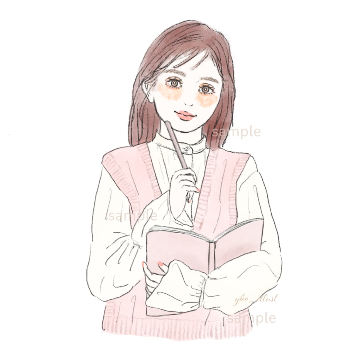 SNS・Web向け女性オリジナルイラスト描きます 挿絵・冊子・SNSなど幅広く対応します イメージ3
