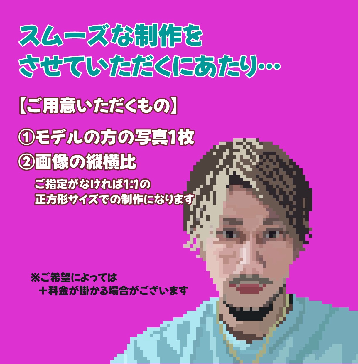 写真をドット絵にします お手持ちのお写真をもとにドット絵を制作します♪ イメージ1