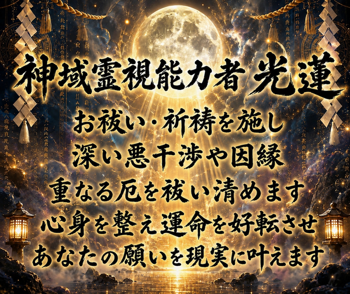 お祓い浄化結界構築祈祷◆氣停滞や因縁、厄祓います 停滞した運命の流れを打ち破り魂を覚醒させ至高の幸運領域へ導く イメージ2