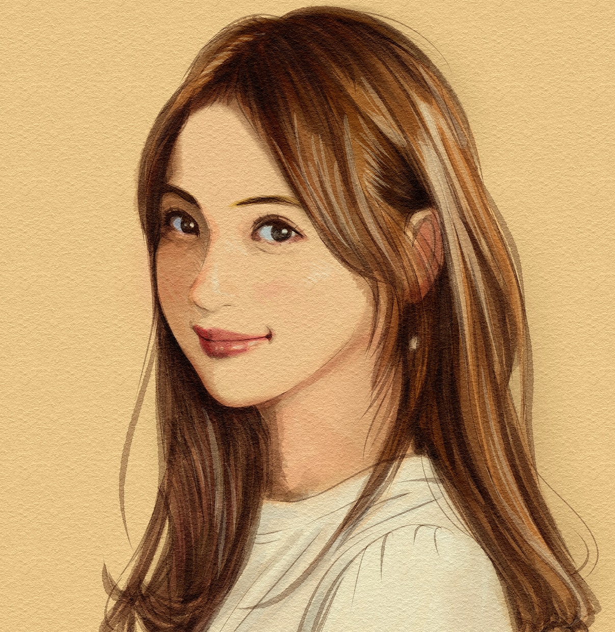 キャンバスのような質感のある似顔絵を描きます シックで温かみのある落ち着いたイラストをどうぞ。 イメージ4