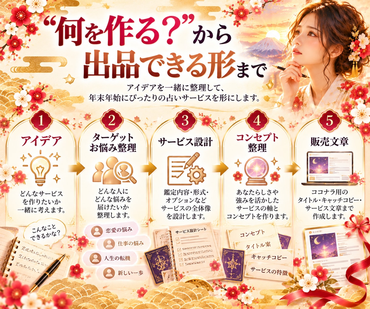 2027版｜年末年始に売るサービスを一緒に考えます 企画・サービス設計から販売文章まで、あなたの強みを形にします イメージ5