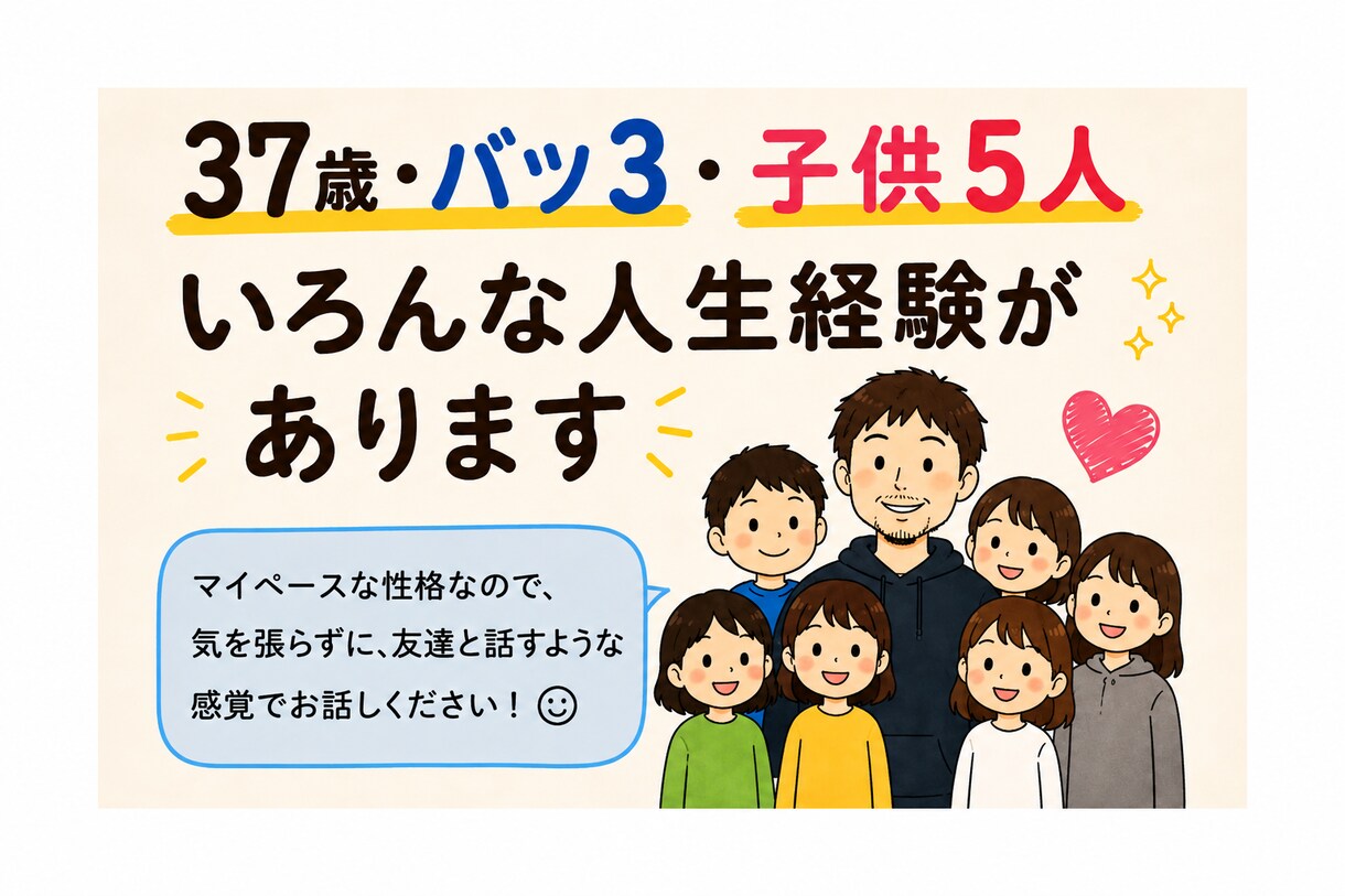 誰にも言えない悩み、何でも聞きます 「人生経験豊富な僕があなたの悩みを聞き イメージ1