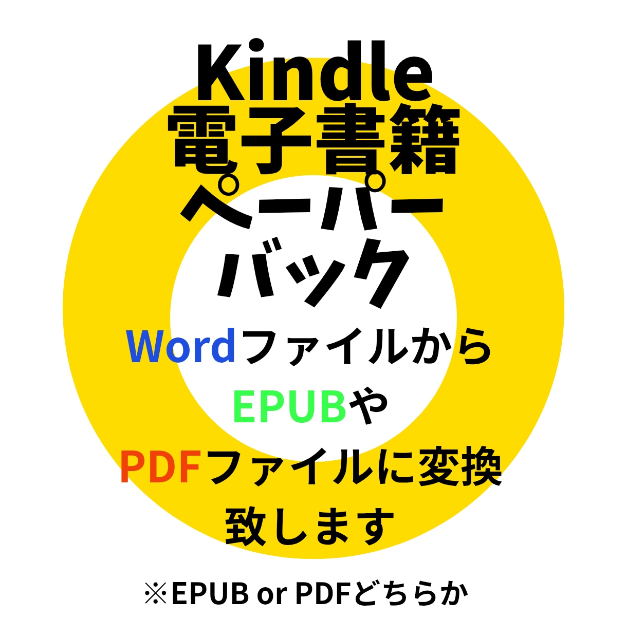 電子書籍WordファイルをEPUBやPDFにします 電子書籍やペーパーバックには欠かせないファイル形式。 イメージ1