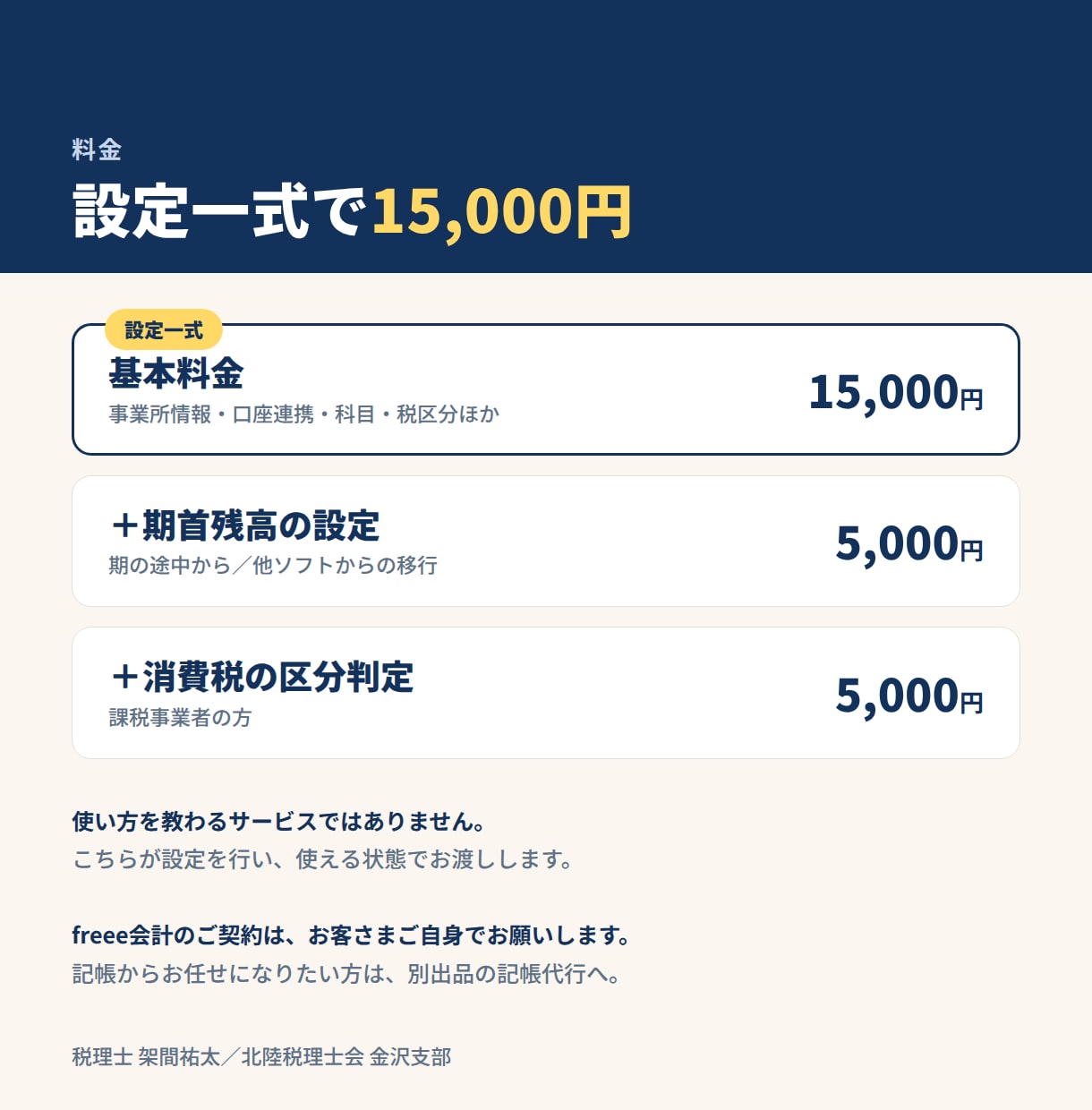 税理士がfreee会計の初期設定を代行します 使える状態にしてお渡しします。設定内容の説明書つき イメージ3