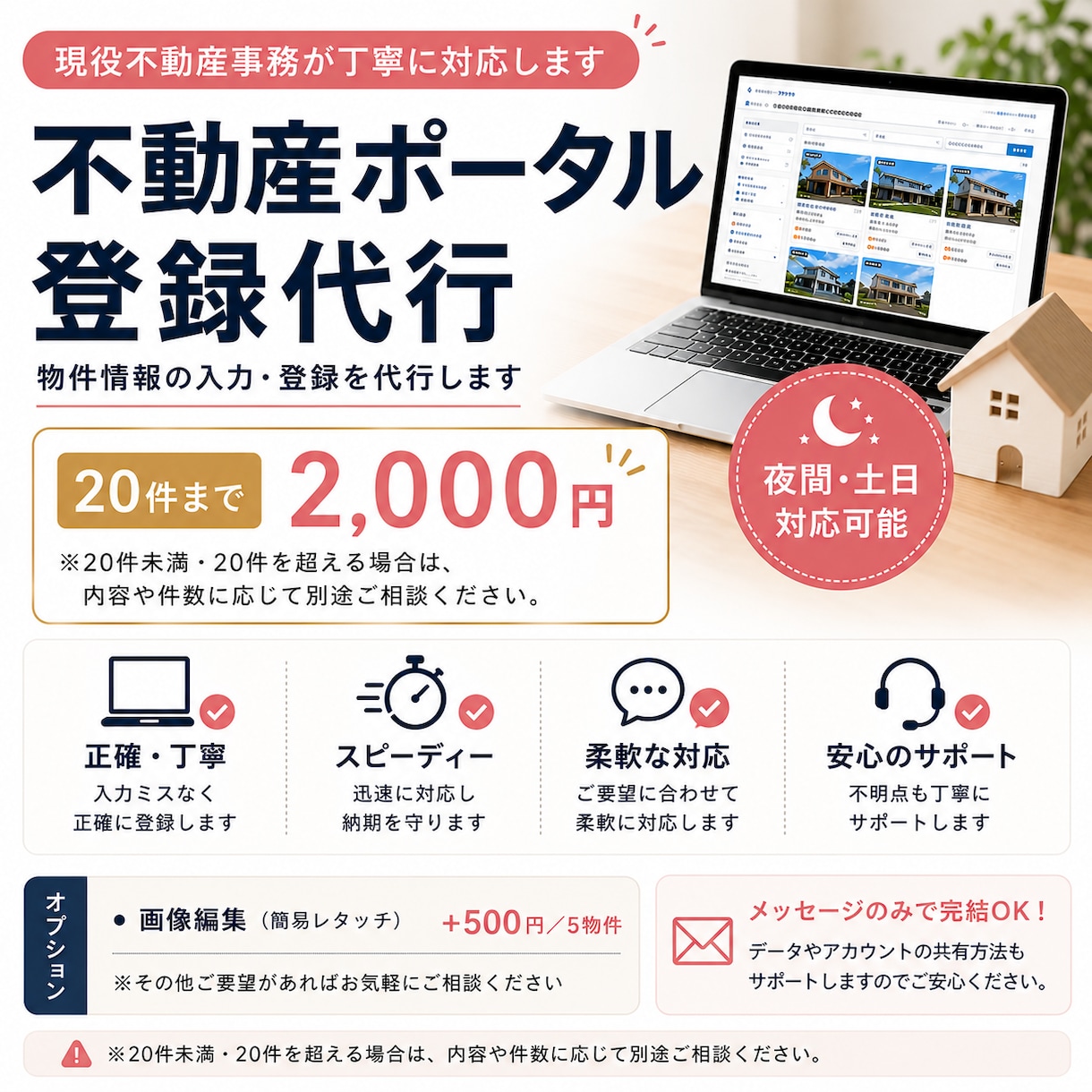 不動産ポータル登録を代行します 20件2,000円〜柔軟に対応します イメージ1