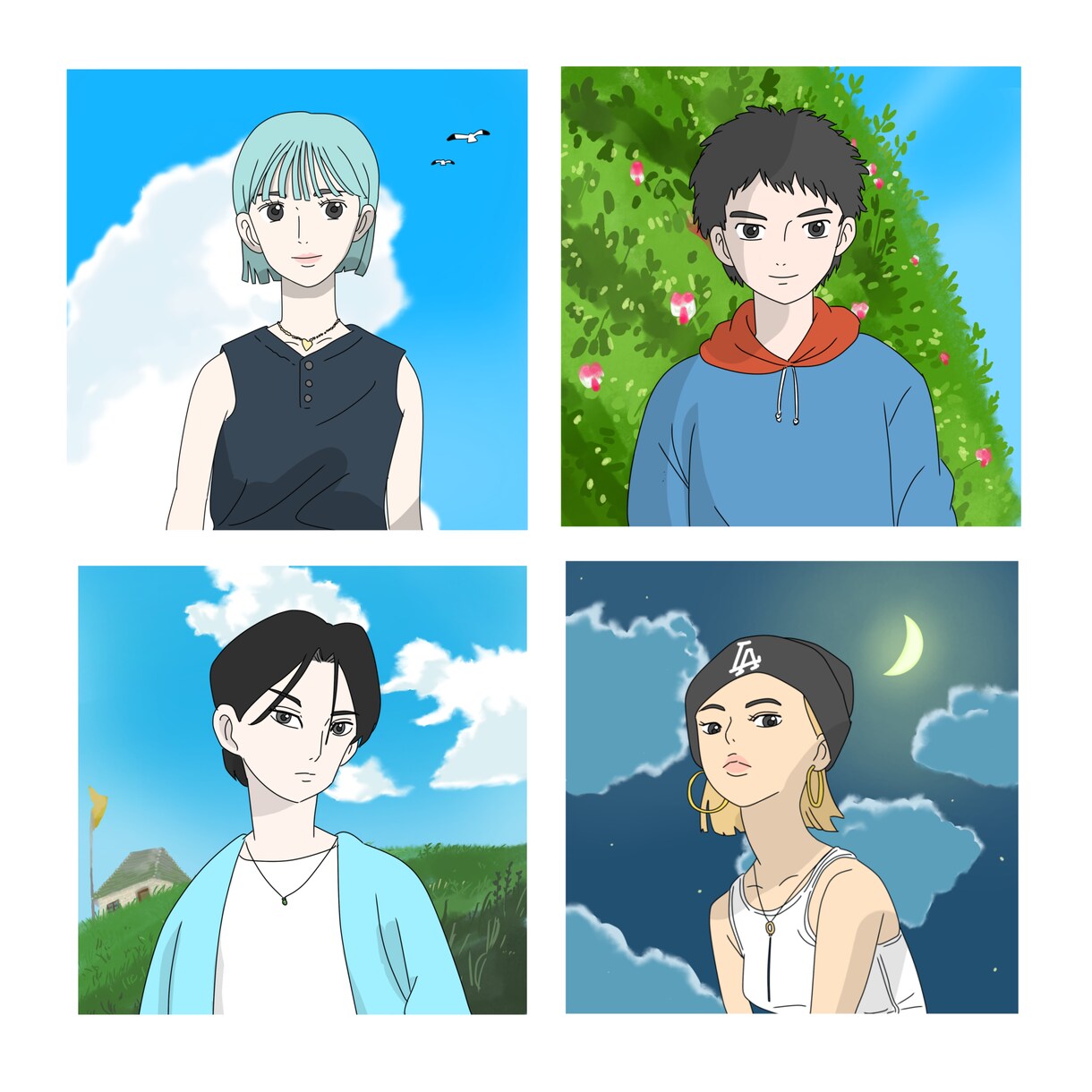 スタジオジブリ風の似顔絵をお描きします 世界でオンリーワンのオリジナルイラストを作成いたします イメージ1