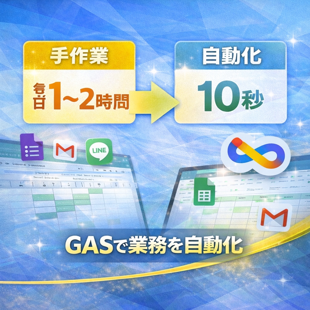 Googleフォーム×スプレッドシート自動化ます 確認だけで終わる仕組み作ります（実績35件） イメージ3