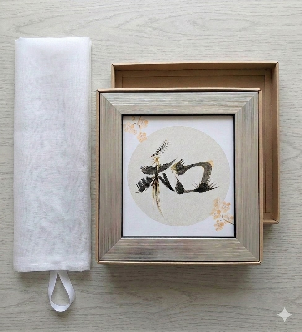 心整う♡和モダンな花文字アートを描きます 漢字一文字オーダー　スタイリッシュでインテリアに馴染みます イメージ3