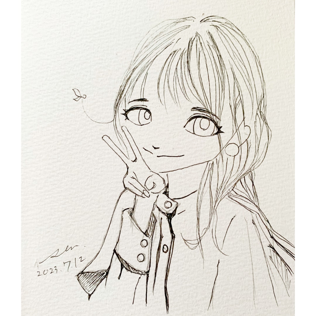 写真からゆるふわな似顔ドローイングをお描きします ご自宅に、贈り物に。繊細な線で描く、あなただけの原画 イメージ4