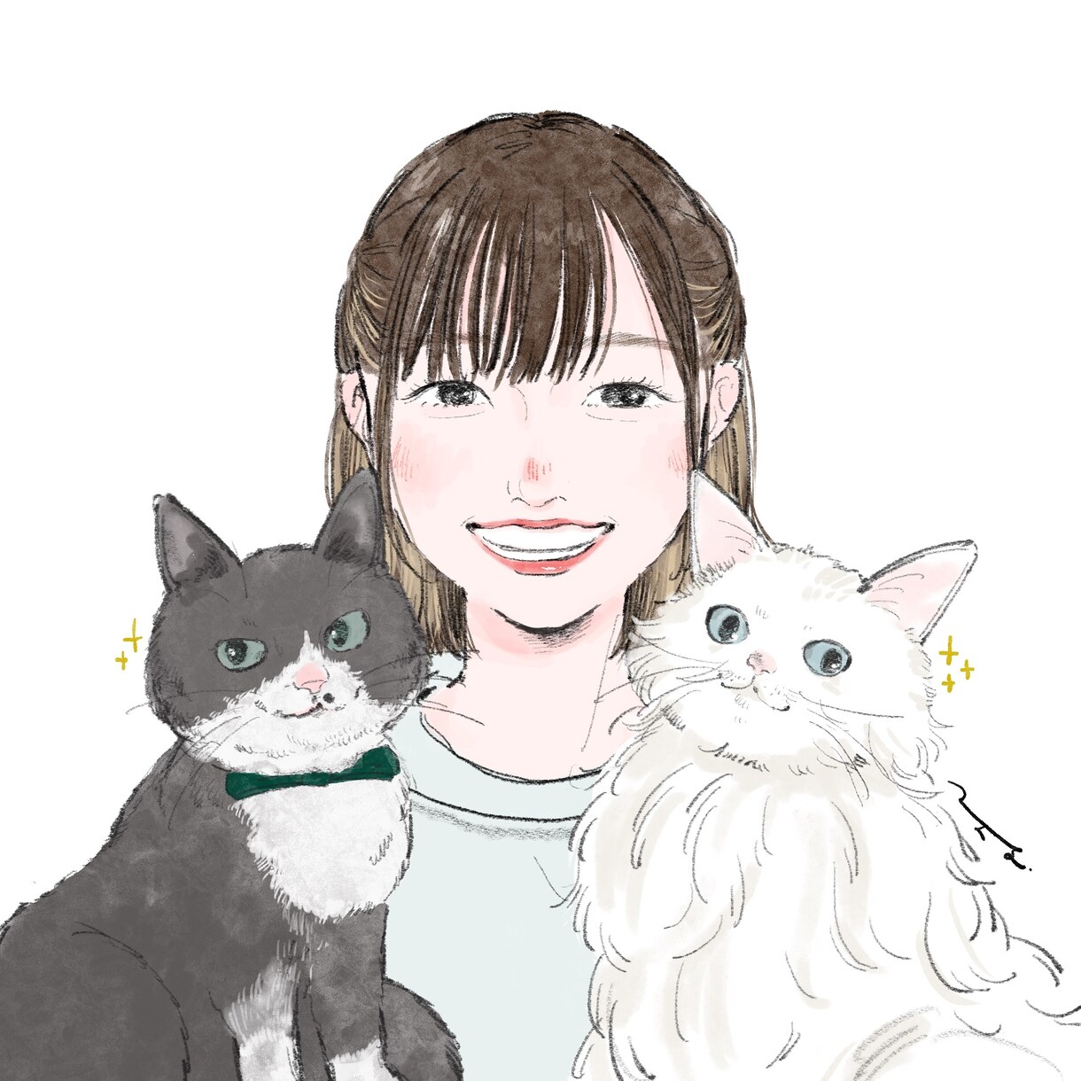 素朴であたたかな似顔絵描きます お客様の持つ空気感を大事に、やさしくあたたかいタッチで表現。 イメージ3