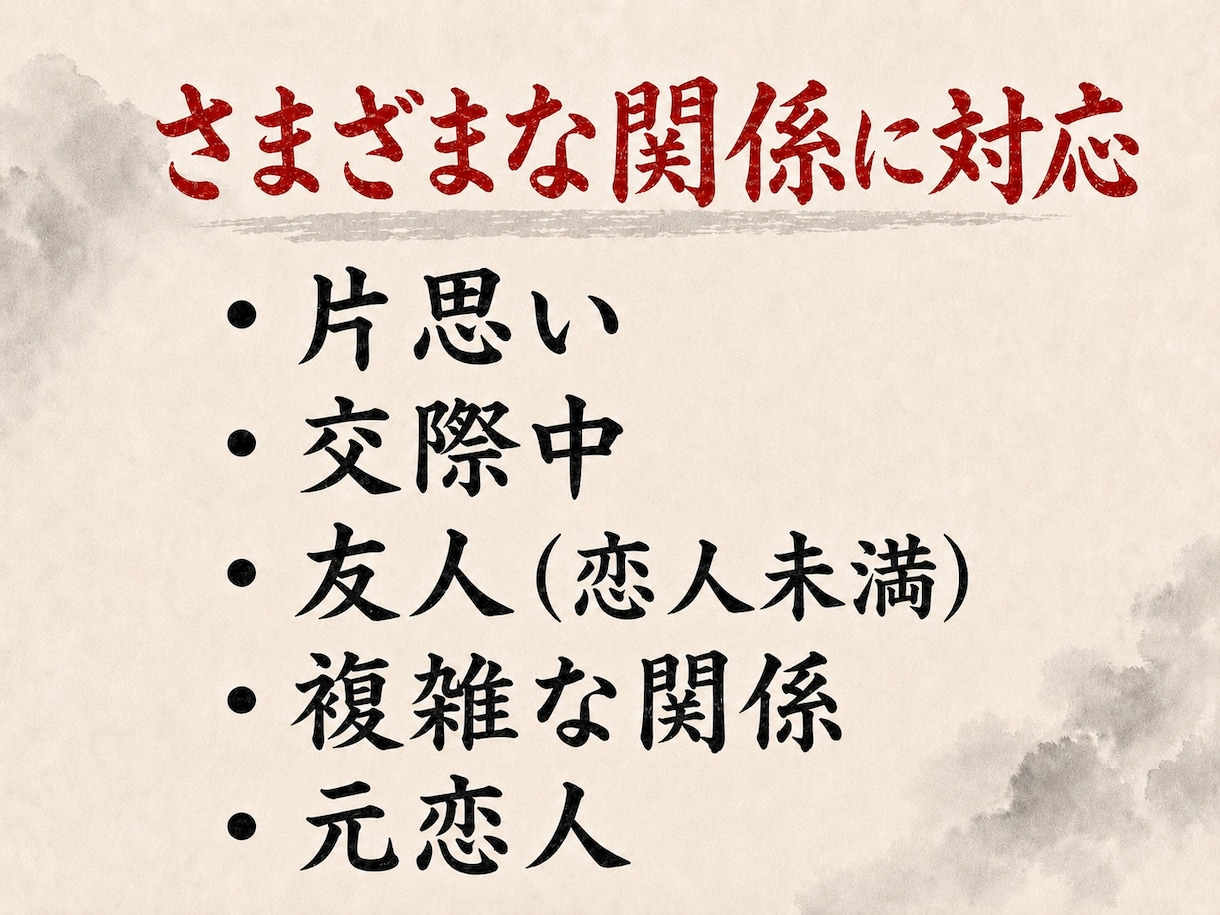 相手の気持ちを霊視と易占で鑑定します 片思い・交際中・復縁・複雑愛｜二人の今後と具体的な助言 イメージ3